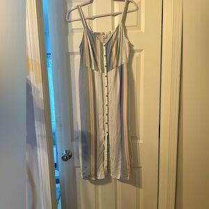 SO Multicolor Striped Button-Down Dress